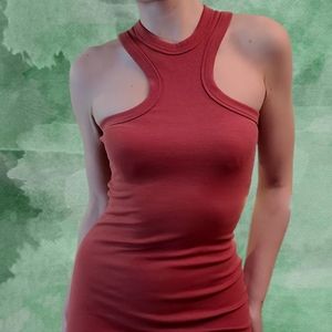 DYNAMITE Ribbed Racer Midi Dress